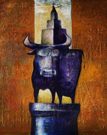 Malerei mit dem Titel "Tower-2." von Aleks Voznesenskii, Original-Kunstwerk, Öl