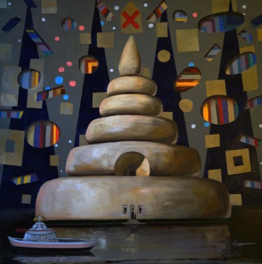 Peinture intitulée "Tower of the Infant…" par Aleks Voznesenskii, Œuvre d'art originale, Huile