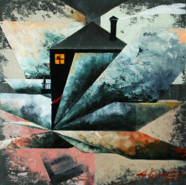 The last flying house Painting titled "The last flying hou…" by Алекс Вознесенский, Original Art, Oil