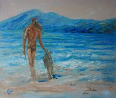 Painting titled "Archer" by Aleksa Assembler, Original Artwork, Oil