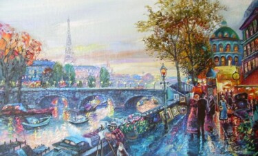 Картина под названием "Художник в Париже" - Александр Раскольников, Подлинное произведение искусства