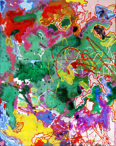 Peinture intitulée "Карты хаоса Пейзаж…" par Aleksandr Bolkvadze, Œuvre d'art originale, Huile Monté sur Panneau de bois