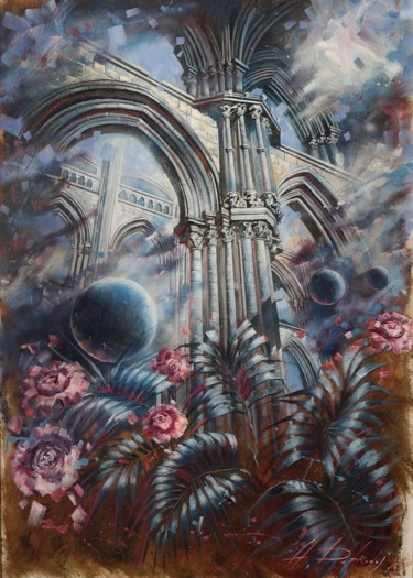 Картина под названием "Parade of planets" - Dobrodiy Alexandr, Подлинное произведение искусства, Масло Установлен на Деревян…