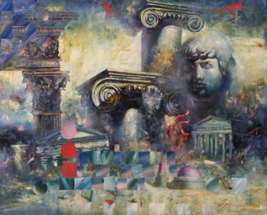 Pittura intitolato "Antique motif 1" da Dobrodiy Alexandr, Opera d'arte originale, Olio Montato su Telaio per barella in leg…