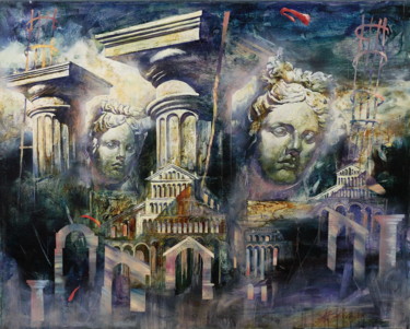 Картина под названием "antique motif 2" - Dobrodiy Alexandr, Подлинное произведение искусства, Масло Установлен на Деревянна…