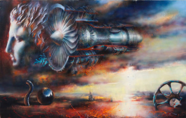 Peinture intitulée "Turbine" par Dobrodiy Alexandr, Œuvre d'art originale, Huile Monté sur Châssis en bois