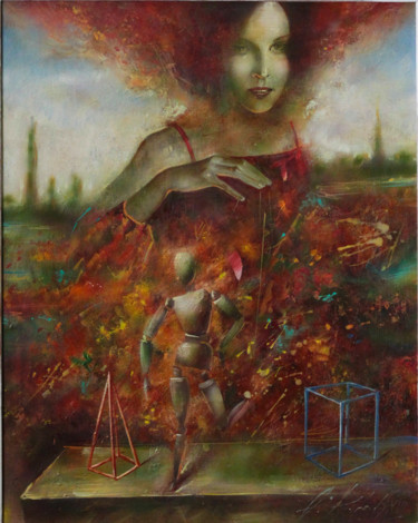 Картина под названием "game1" - Dobrodiy Alexandr, Подлинное произведение искусства, Масло Установлен на Деревянная рама для…