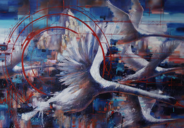 Картина под названием "Flight 2" - Dobrodiy Alexandr, Подлинное произведение искусства, Масло Установлен на Деревянная рама…