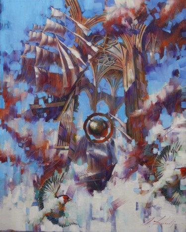 Картина под названием "Time to fly" - Dobrodiy Alexandr, Подлинное произведение искусства, Масло Установлен на Деревянная ра…