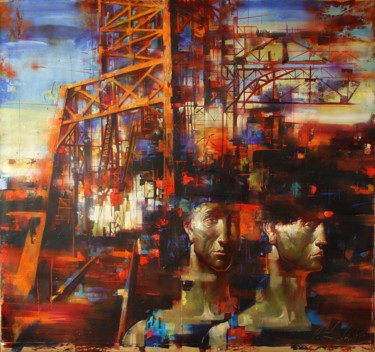 Картина под названием "Industrial motive" - Dobrodiy Alexandr, Подлинное произведение искусства, Масло