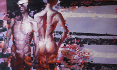 Painting titled "Adam and Eve" by Dobrodiy Alexandr, Original Artwork, Oil