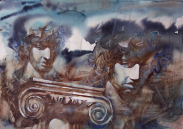 Schilderij getiteld "Ancient memories" door Dobrodiy Alexandr, Origineel Kunstwerk, Aquarel