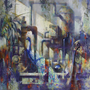 Картина под названием "Still life festive" - Dobrodiy Alexandr, Подлинное произведение искусства, Масло Установлен на Деревя…
