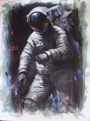 Dibujo titulada "КОСМОС С1" por Dobrodiy Alexandr, Obra de arte original, Carbón
