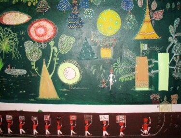 Картина под названием "Парад (сад)" - Александр Емельянов, Подлинное произведение искусства, Масло