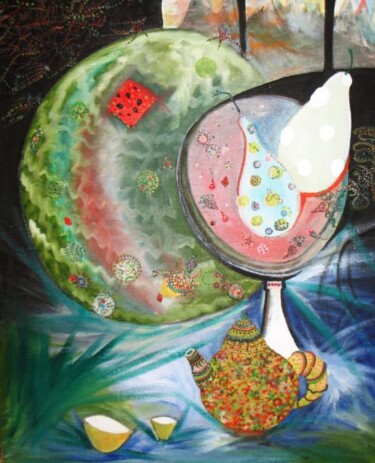 Картина под названием "Арбуз" - Александр Емельянов, Подлинное произведение искусства, Масло
