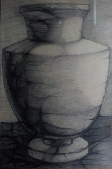 Dessin intitulée "Vase of the Time" par Aleksandr Glukhov, Œuvre d'art originale, Graphite