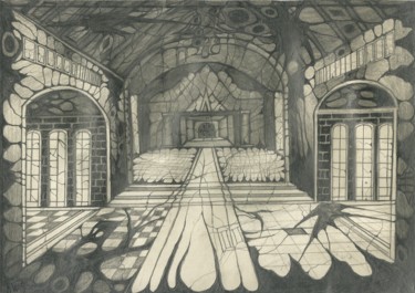 Dessin intitulée "The desolated forsa…" par Aleksandr Glukhov, Œuvre d'art originale, Graphite