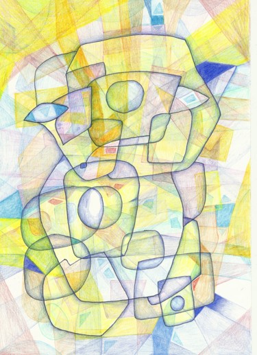 Peinture intitulée "Kaleidoscope" par Aleksandr Glukhov, Œuvre d'art originale, Conté