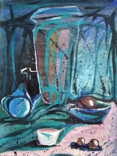 Tekening getiteld "Still life with a s…" door Aleksandr Glukhov, Origineel Kunstwerk, Pastel