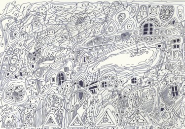 Drawing titled "Composition 2014" by Aleksandr Glukhov, Original Artwork, Ink
