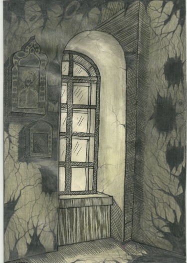 Drawing titled "Interior detail (Ep…" by Aleksandr Glukhov, Original Artwork, Pencil