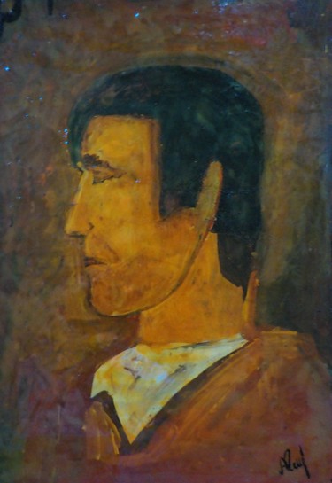 Peinture intitulée "Male portrait (Serg…" par Aleksandr Glukhov, Œuvre d'art originale, Gouache