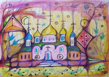 Drawing titled "Temple (second opti…" by Александр Глухов, Original Artwork, Pencil