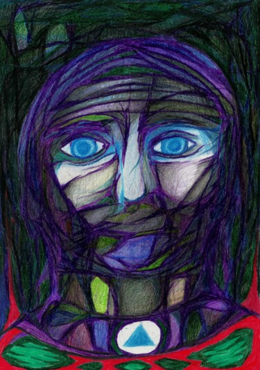 Drawing titled "The eyes of senilit…" by Aleksandr Glukhov, Original Artwork, Pencil