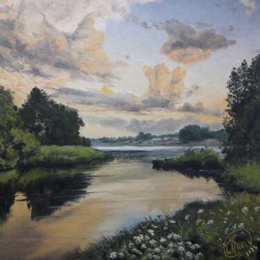 Картина под названием "Река" - Александр Гриценко, Подлинное произведение искусства, Масло