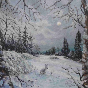 Painting titled "Quiet in the forest…" by Aleksandr Gritsenko, Original Artwork, Oil