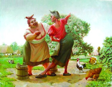 Painting titled "Скандал" by Aleksandr Ivanov, Original Artwork