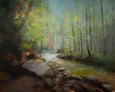 Painting titled "The forest harmony" by Aleksandr Jero, Original Artwork, Oil