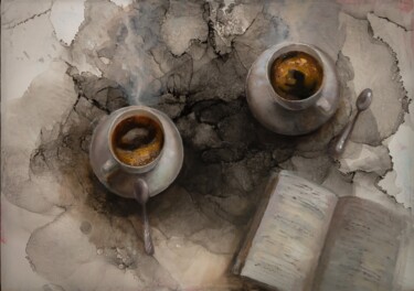 Ζωγραφική με τίτλο "Coffee Break" από Aleksandr Jero, Αυθεντικά έργα τέχνης, Λάδι