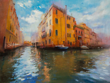 Pintura intitulada "The love in Venice" por Aleksandr Jero, Obras de arte originais, Óleo