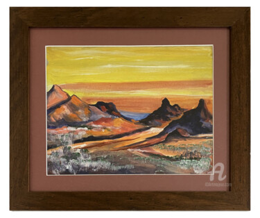 Painting titled "Mountain landscape,…" by Aleksandr Karzov, Original Artwork, Acrylic