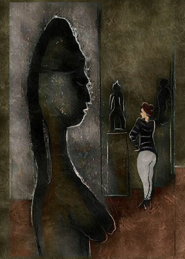 Digital Arts titled "В музее (африкански…" by Aleksandr Korovin, Original Artwork, Digital Painting