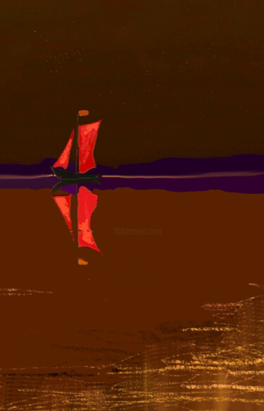 Arte digitale intitolato "Парус" da Aleksandr Korovin, Opera d'arte originale, Pittura digitale