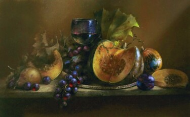 绘画 标题为“Pumpkins” 由Александр Косс, 原创艺术品, 油 安装在木质担架架上