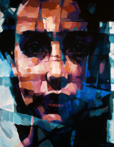 Malerei mit dem Titel "DRAMATIC PORTRAIT" von Aleksandr Ilichev, Original-Kunstwerk, Acryl