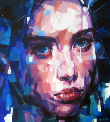 Pintura intitulada "PORTRAIT P" por Aleksandr Ilichev, Obras de arte originais, Acrílico