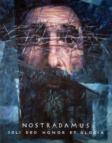 Pintura intitulada "NOSTRADAMUS" por Aleksandr Ilichev, Obras de arte originais, Acrílico