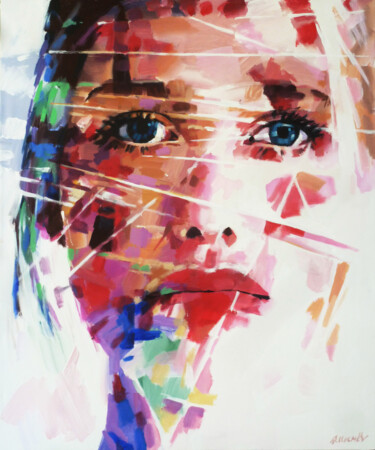 Pintura intitulada "PORTRAIT. L" por Aleksandr Ilichev, Obras de arte originais, Acrílico