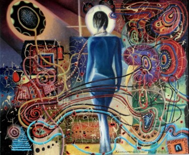 Картина под названием "компьютерный плен" - Александр Макаров, Подлинное произведение искусства, Масло