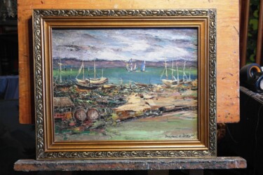 Картина под названием "пристань" - Александр Макаров, Подлинное произведение искусства, Масло