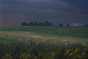 Pittura intitolato "Край поля перед гро…" da Aleksandr Manoilenko, Opera d'arte originale, Olio