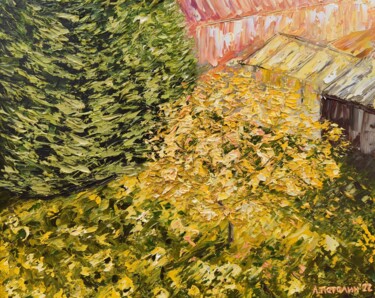 Картина под названием "Golden apple tree.…" - Aleksandr Petelin, Подлинное произведение искусства, Масло