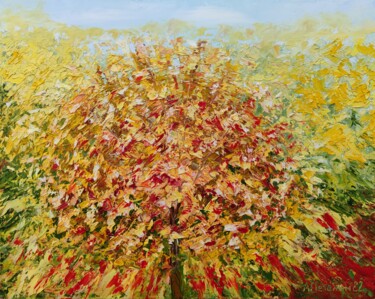 Pintura titulada "Autumn light. Rowan…" por Aleksandr Petelin, Obra de arte original, Oleo
