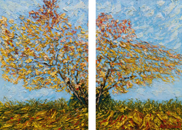 Картина под названием "Autumn. Parts of th…" - Aleksandr Petelin, Подлинное произведение искусства, Масло