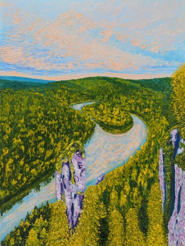 Peinture intitulée "Usva river. After d…" par Aleksandr Petelin, Œuvre d'art originale, Huile